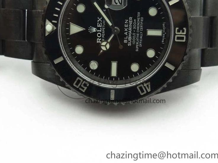 Date Edition 904L A2824 W PVD Submariner V6F Blaken 1:1 Best 0213